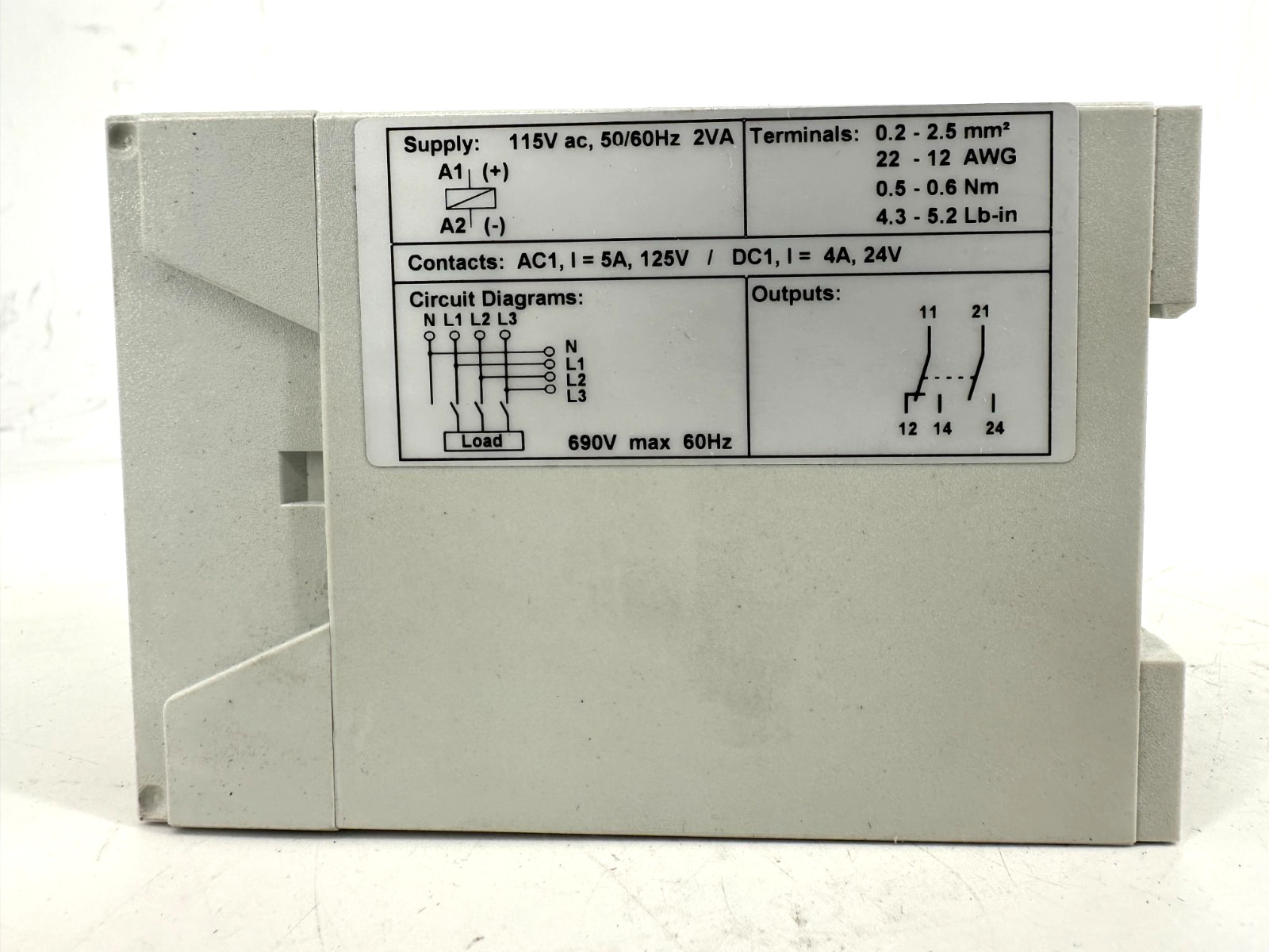 New Allen Bradley 813S-E2CD60 Ser A Phase Monitor 250-690V 60HZ 115VCP 3 Phase