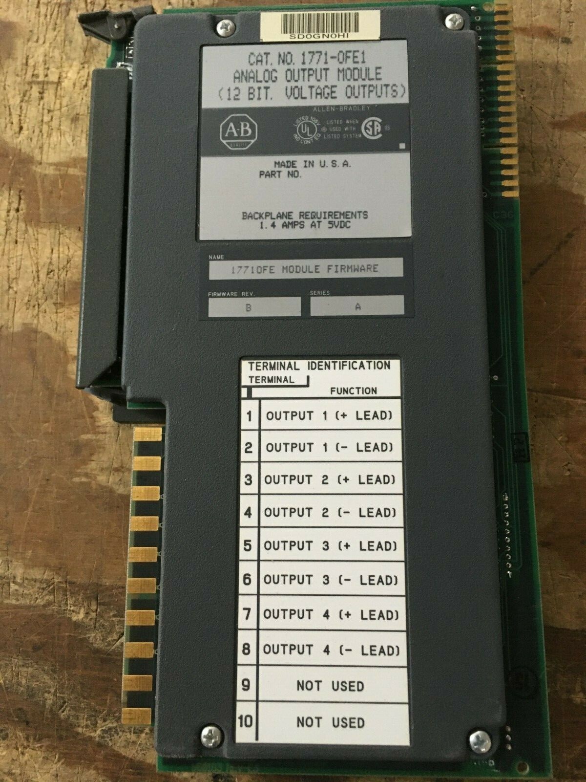 1771-OFE1 Output Module, Analog 12bit , 8channel, series “A”, FW “B”, for PLC5