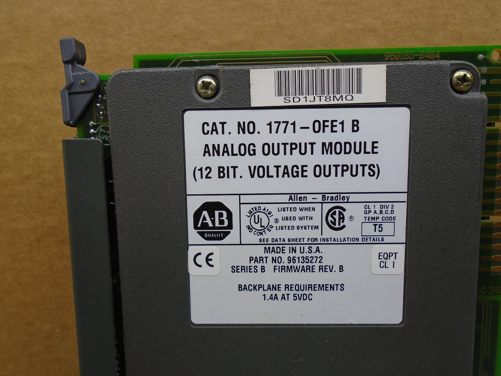 1771-OFE1 /B Allen Bradley PLC 5 Analog Output Module 1771-0FE1 W238