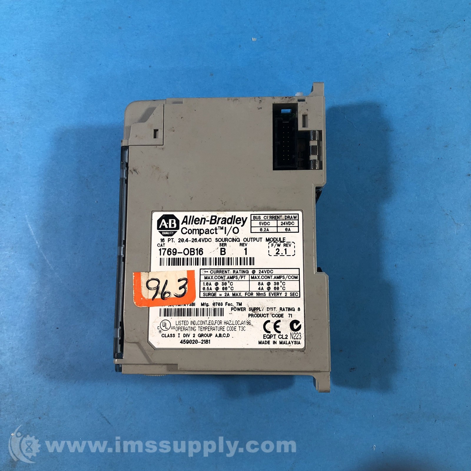 Allen Bradley 1769-OB16 Series B I/O Module USIP