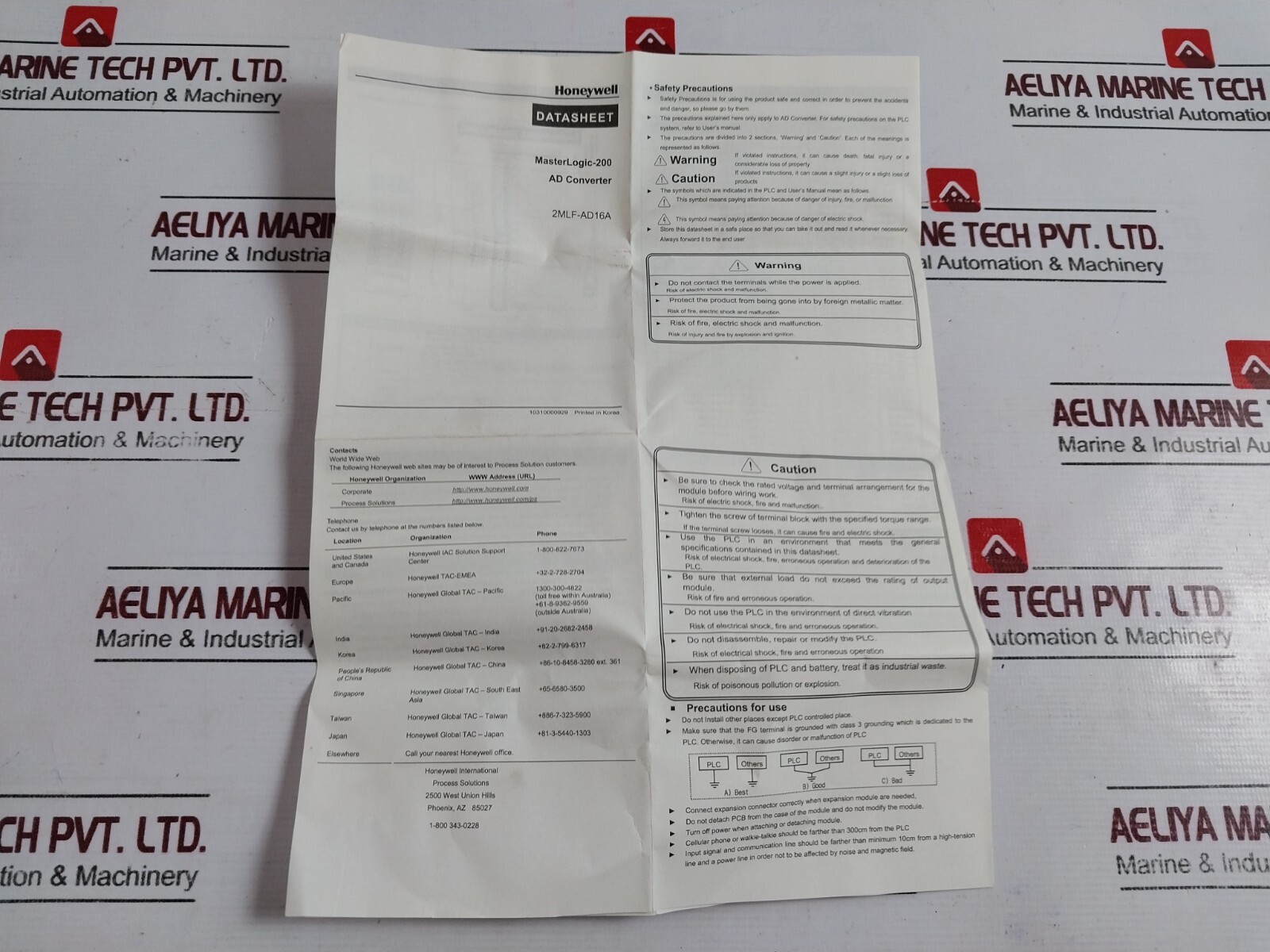 Honeywell 2MLF-AD16A MasterLogic-200 A/D Converter Analog input 16 channel 11061