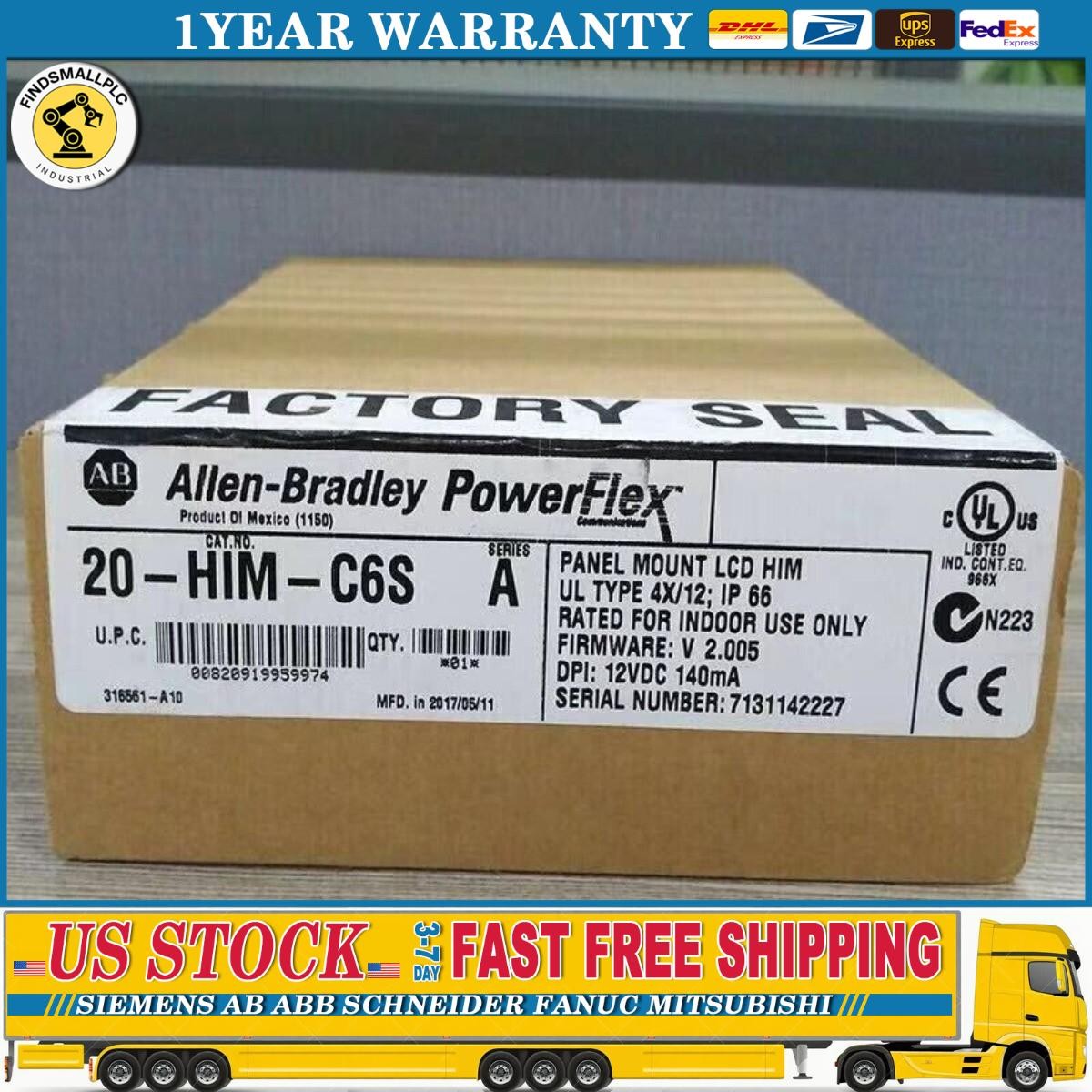 FACTORY SEALED Allen-Bradley 20-HIM-C6S Ser A Panel Mount LCD HIM AB 20 HIM C6S