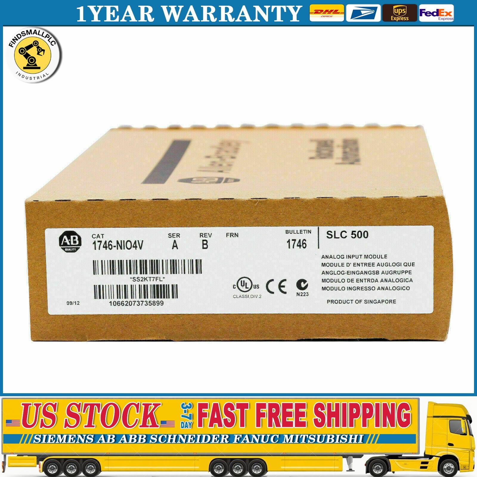 Sealed AB 1746-NIO4V SER A SLC 500 Analog Output Module FAST SHIP US Free Tax