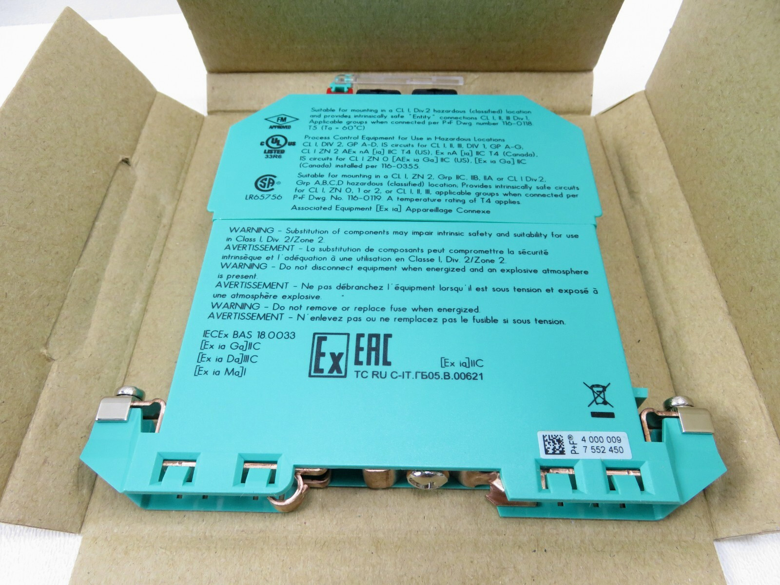 Pepperl+Fuchs Z779.F 072176 Zener Barrier 2-channel DC Version
