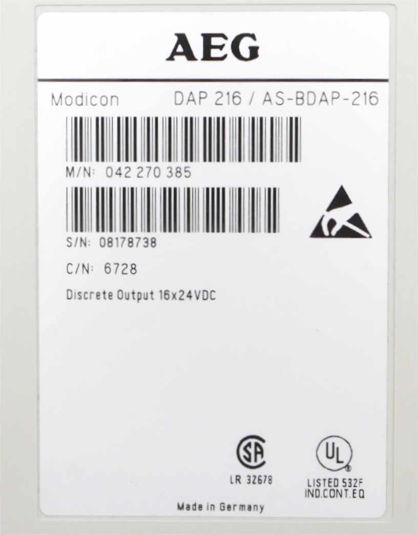 AEG Modicon DAP 216 / AS-BDAP-216 output / discrete output 16×24 VDC -used-