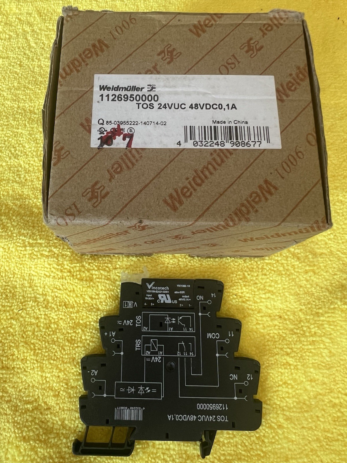 Qty7 Weidmuller 1126950000 TOS 24VUC 48VDC0, 1A .. Original Power Relay Modules