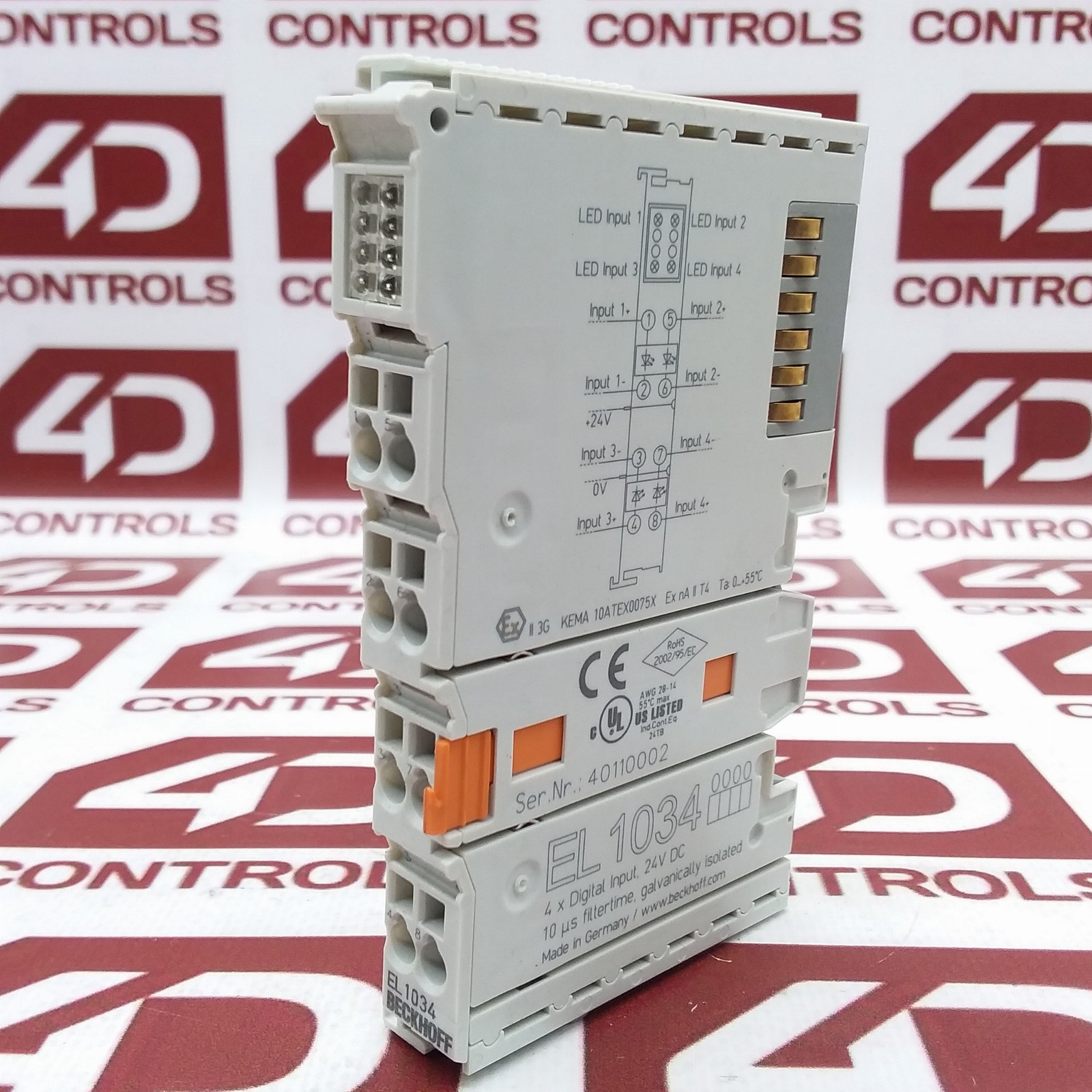 EL1034 | Beckhoff | Digital Input Module, 24VDC, 4 Channel, 2 Wire System, Used