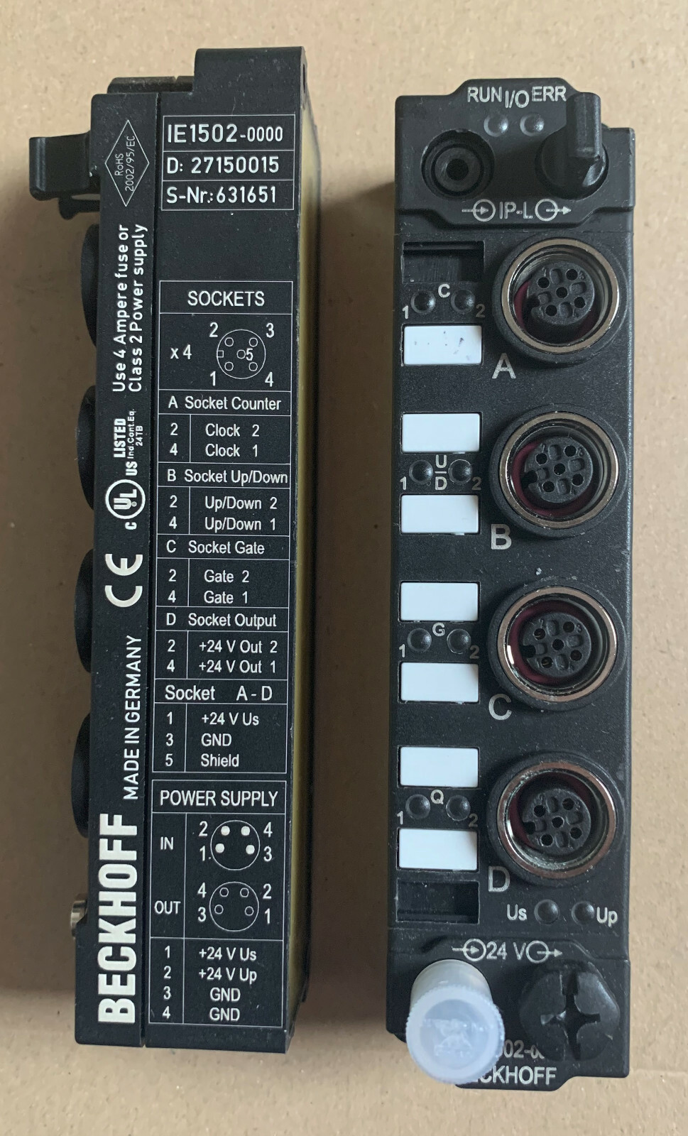 BECKHOFF IE1502-0000 | 2-channel up/down counter 24 V DC, 100 kHz , 1pc