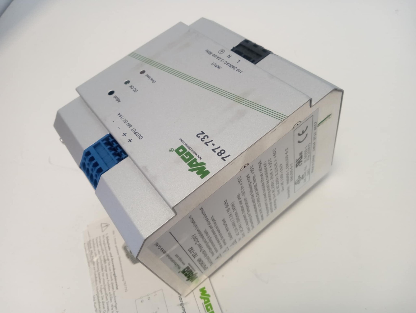 WAGO-787-732 ECO power supply; single-phase; output voltage 24 VDC; 10 A