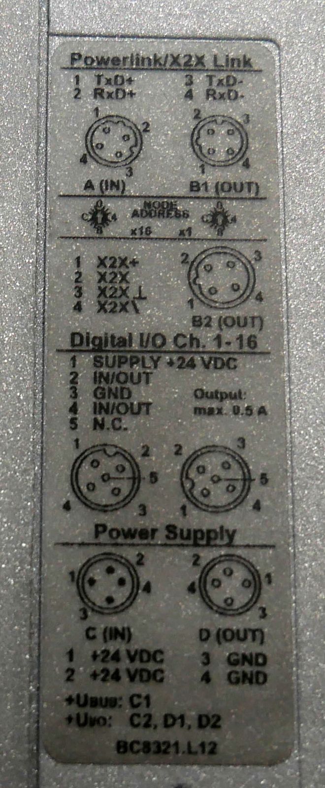 B&R X67BC8321.L12 Powerlink Bus Controller Rev. H3 -used-