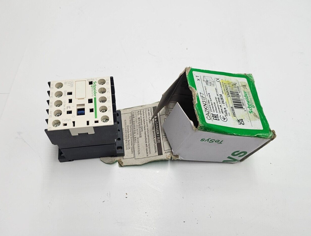Schneider Control Relay Contactor CA2KN31F7 110Vac Coil DIN Rail 600VAC 10A