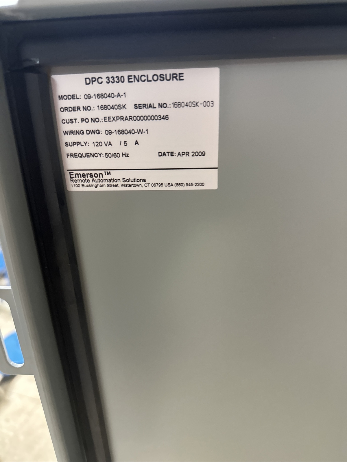 Bristol Babcock EMERSON DPC 3330 Programmable RTU Controller With Enclosure