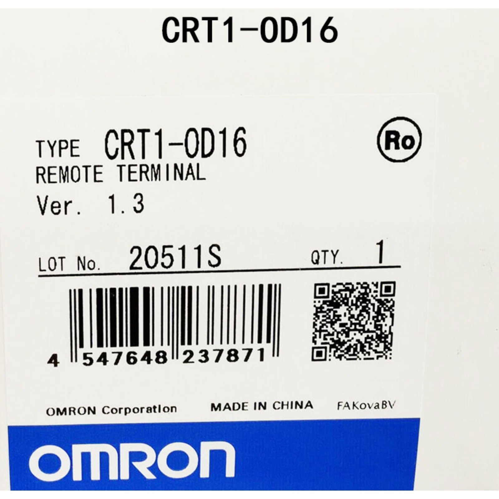 Omron New in box CRT1-OD16 CRT1-ID16 CRT1-ID16-1 CRT1-OD16-1 PLC Remote Terminal