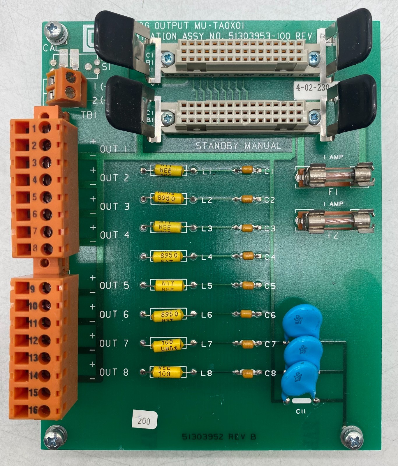 HONEYWELL ANALOG OUTPUT TERMINATION MODULE MU-TA0X01 51303953-100 REV.B