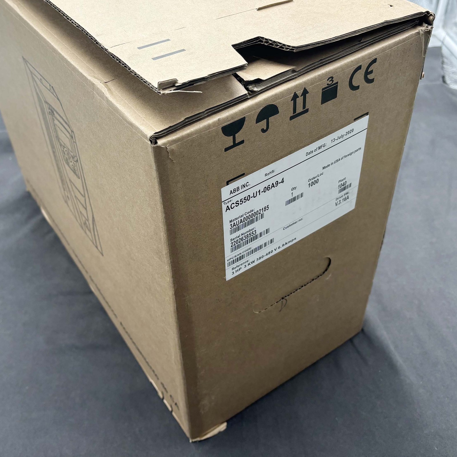 New Frequency Drive ACS550-U1-06A9-4 for ABB 3AUA0000002185 6.9A 480V 3HP