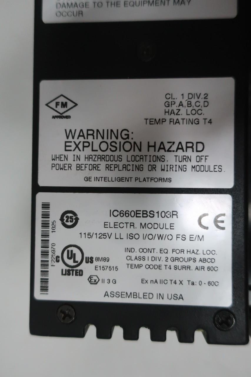 Ge Fanuc IC660EBS103R Genius Isolated I/o Module 115v-ac 125v-dc