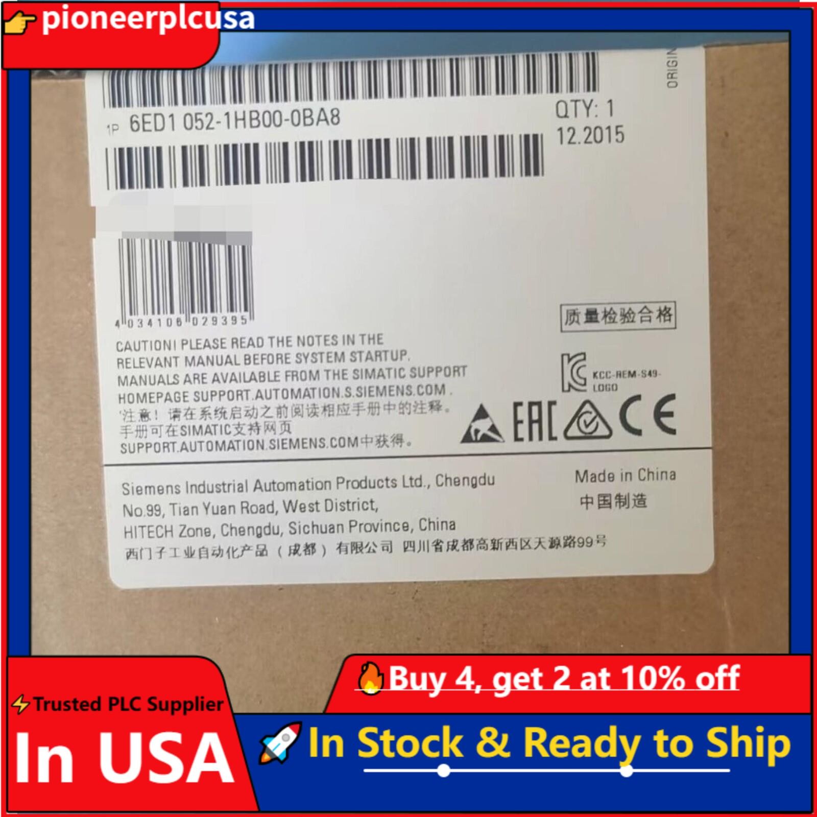 New Siemens 6ED1 052-1HB00-0BA8 6ED1052-1HB00-0BA8 LOGO 24RCE logic module