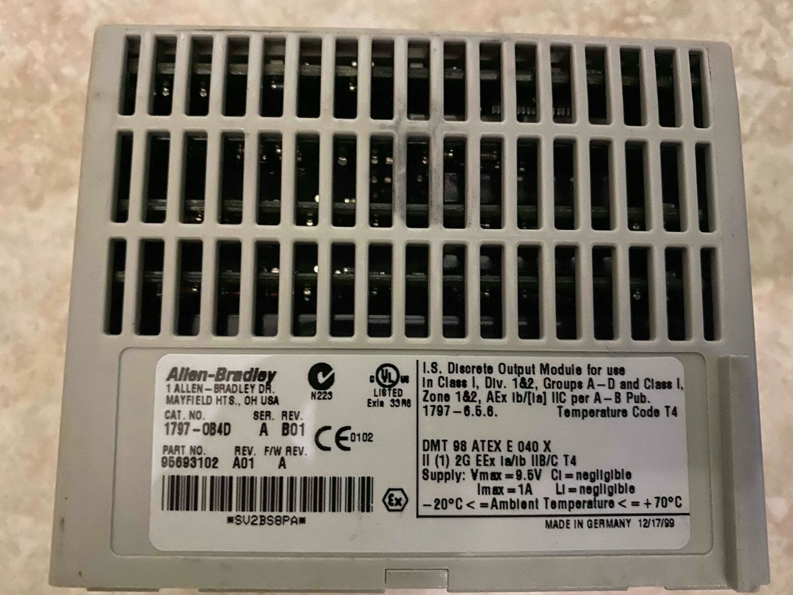 Allen Bradley 1797-OB4D 1797-0B4D Ser A Flex EX I/O 17970B4D REV B01