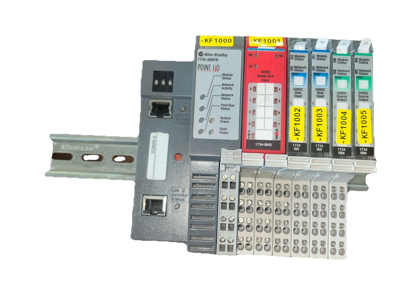 Allen Bradley 1734-AENTR Ser C W/ 1734-IB8S, 1734-IB8, 1734-OB8. 1C