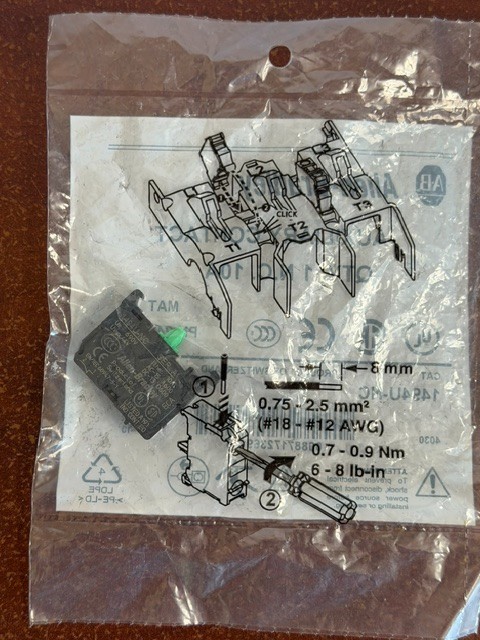 Allen-Bradley 1494U-NC New Factory Sealed 1494U 10A N.C. Auxiliary Contact. NEW