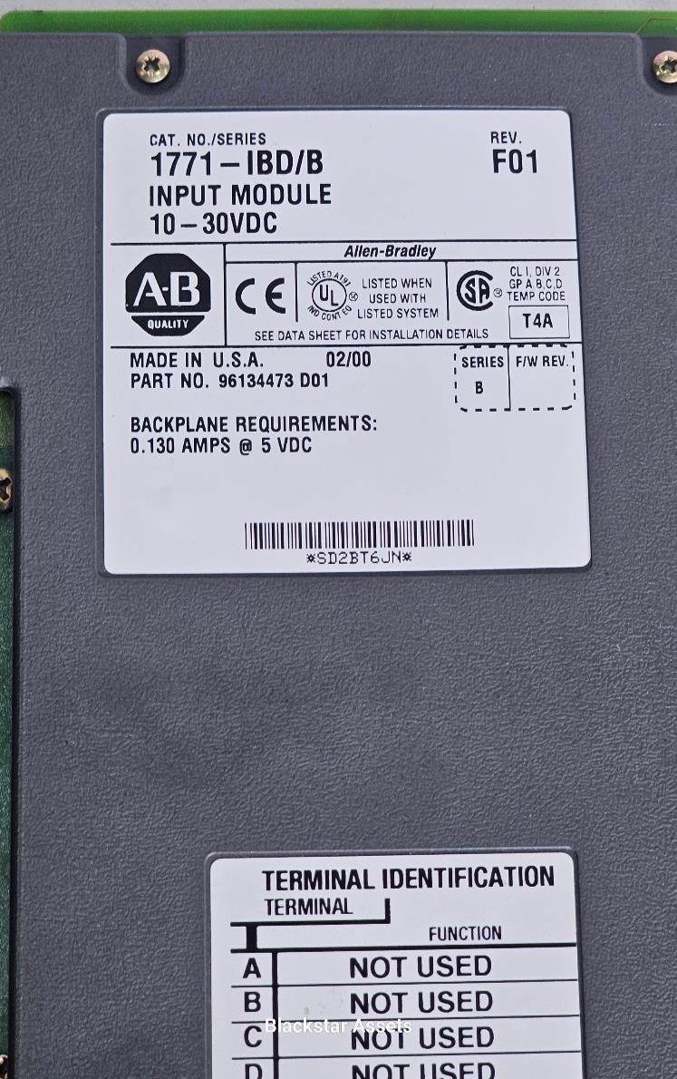 Qty 2 Allen-Bradley 1771-IBD/B Revision F01 Input Module 10-30VDC