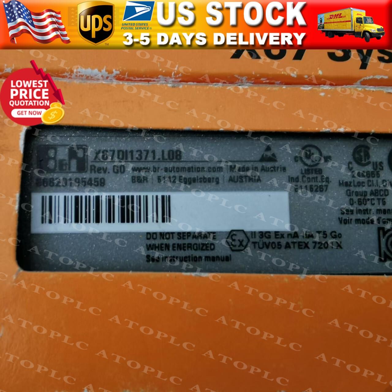 US Free TAX B&R X67DI1371.L08 X67 digital input module, 16 inputs, 24 VDC, sink