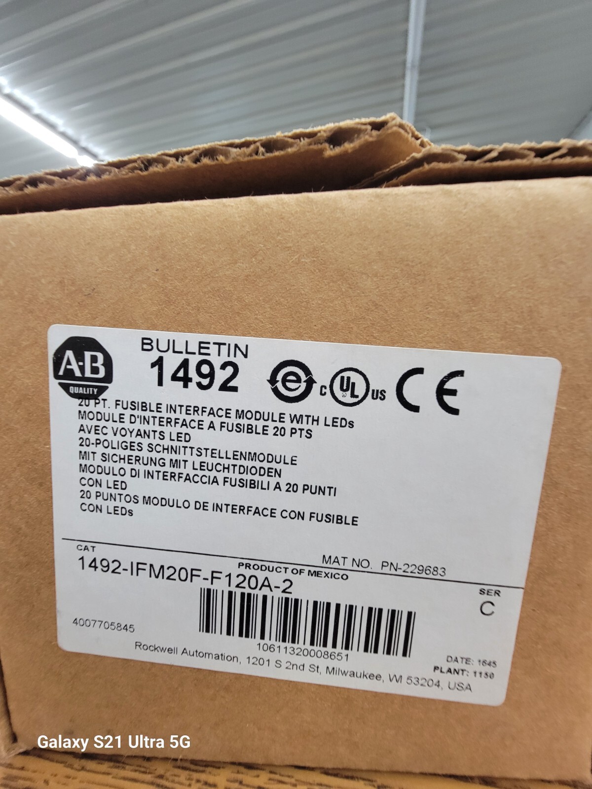 Allen Bradley Fusible Interface Module 1492-IFM20F-F120A-2 Ser. C New In Box!
