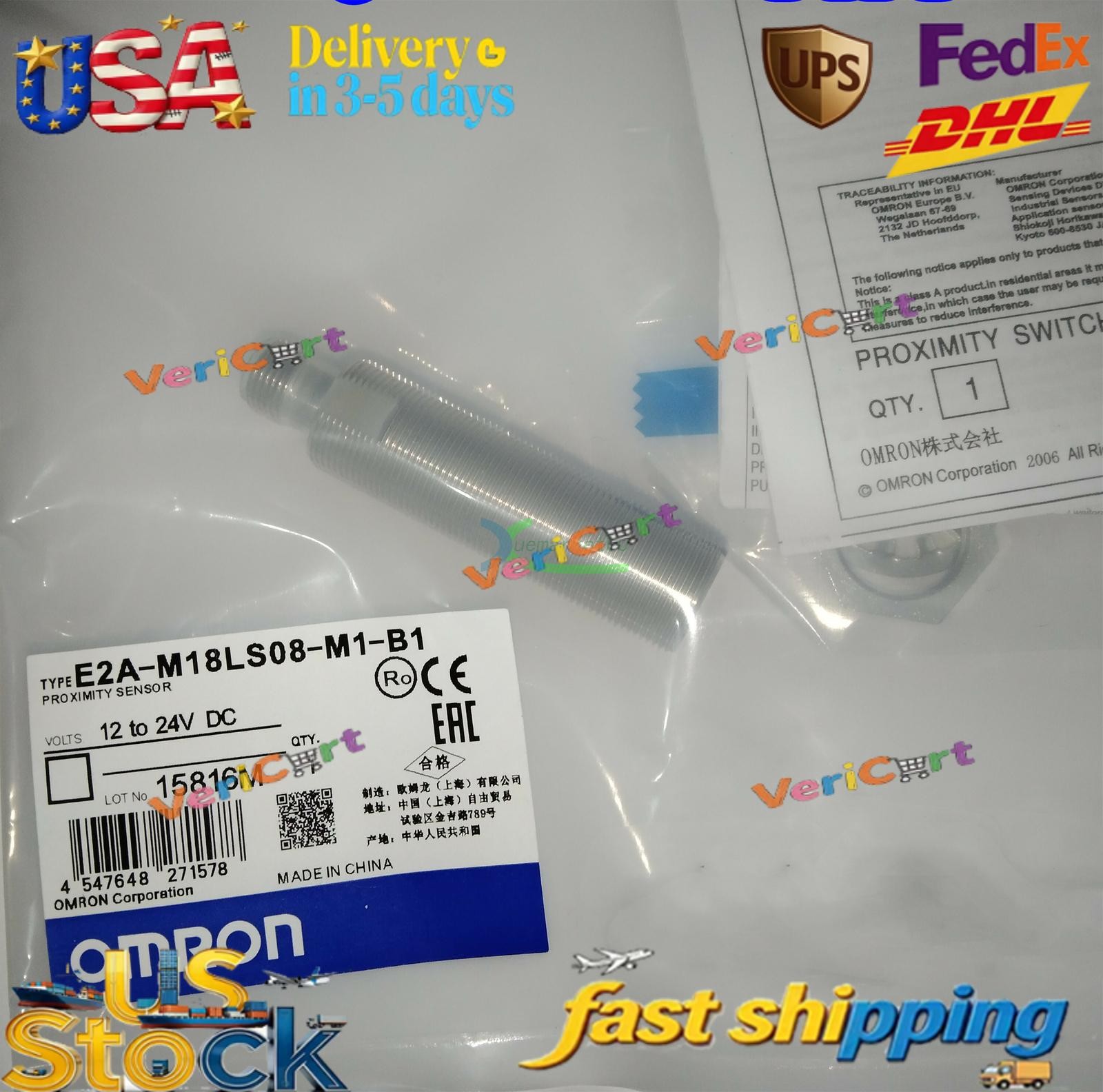 1PC Omron E2A-M18LS08-M1-B1 E2AM18LS08M1B1 Proximity Switch New US Free TAX
