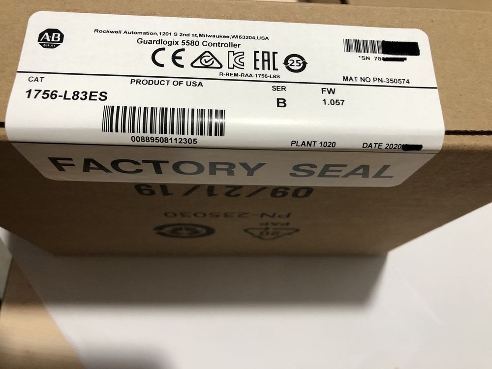 1756-L83ES New Allen Bradley Guardlogix 5580 Controller Ser B FW 1.057