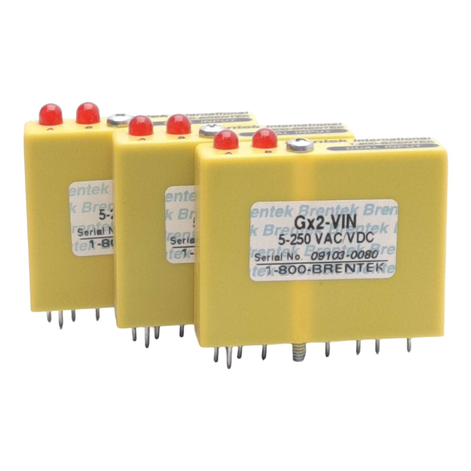 Lot of 3 Brentek Gx2-VIN Voltage Sensing Input Module 5-250VAC/DC, 5-24VDC Logic