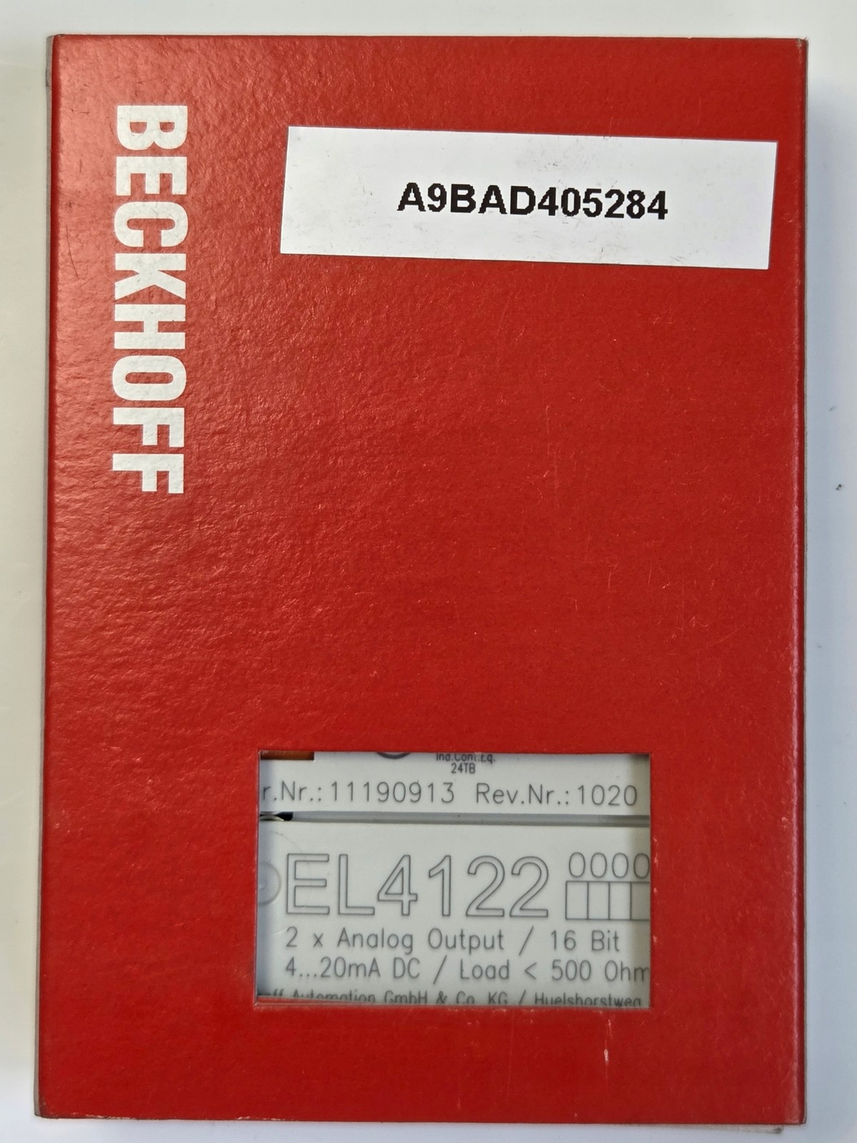Beckhoff EL4122 2-Channel Analog Output Terminal 4-20mA 16-bit EtherCAT Module