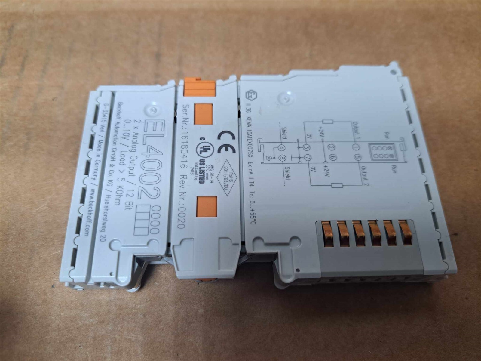 Beckhoff 2 x Analog Output Module Part No. EL4002
