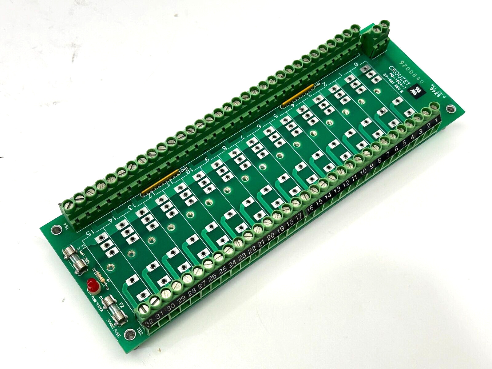 Crouzet PB-16C4-T Digital I/O Module Mounting Board 16 Channel 57-461 Rev B