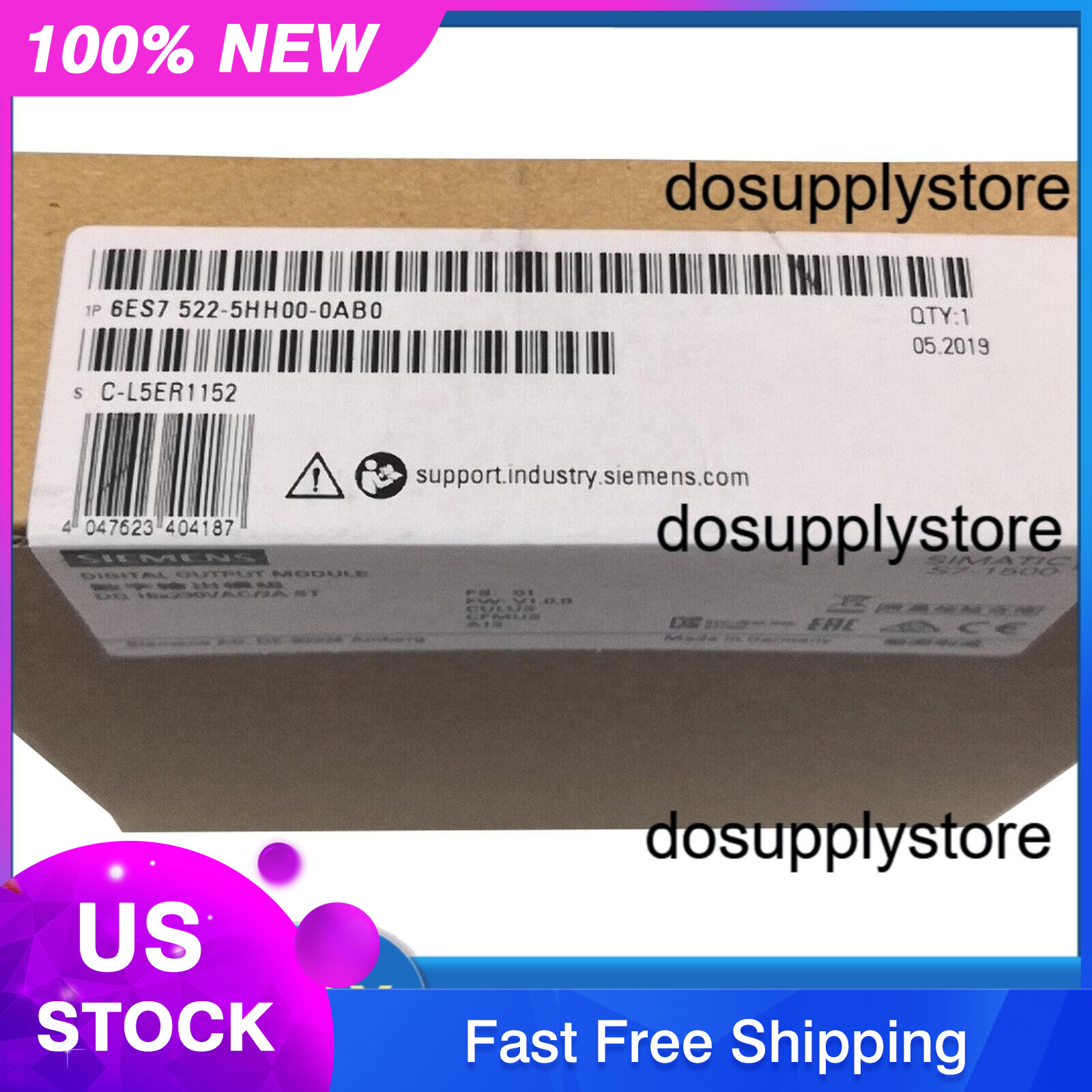 New Siemens 6ES7 522-5HH00-0AB0 6ES7522-5HH00-0AB0 S7-1500 digital output module