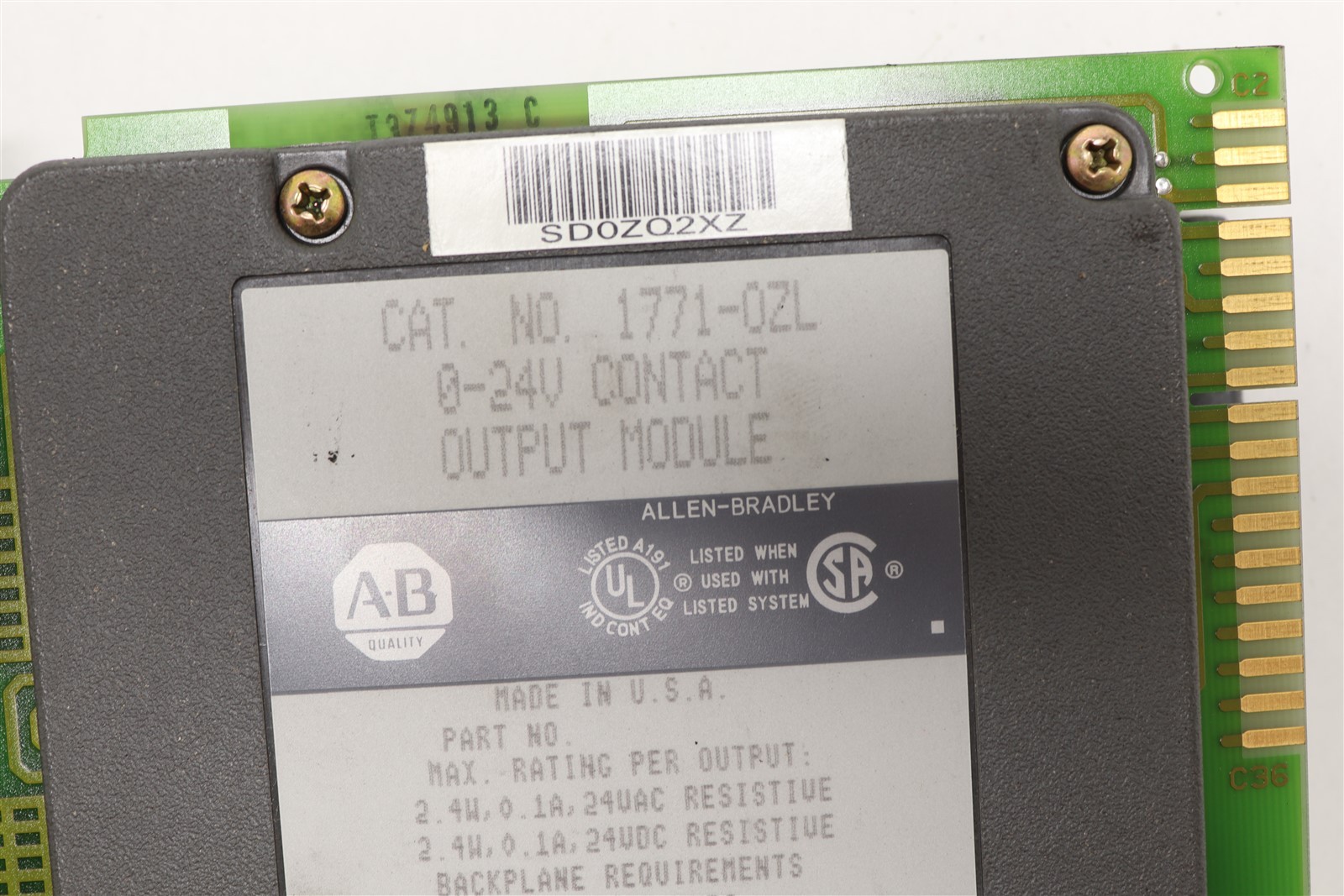 ALLEN BRADLEY 0-24V CONTACT OUTPUT MODULE 1771-OZL