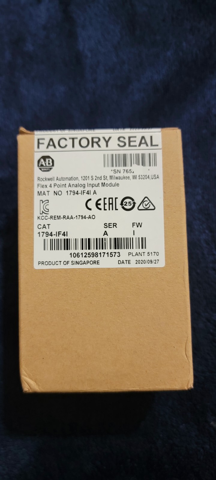 Allen-Bradley Flex I/O 1794-IF4I Analog PLC Input Module 4-Point