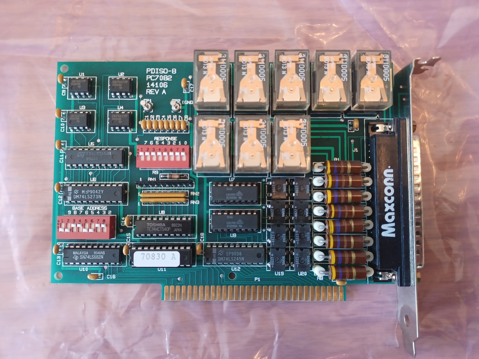 PDISO-8 Relay board PC7082 14106 Rev A Untested