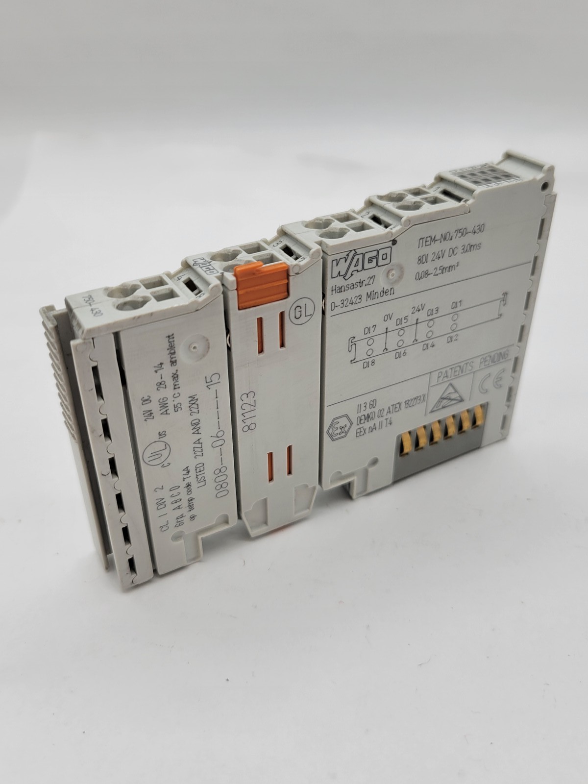 Wago 750-430 Digital Input Module 24VDC 8-Channel 3.0MS