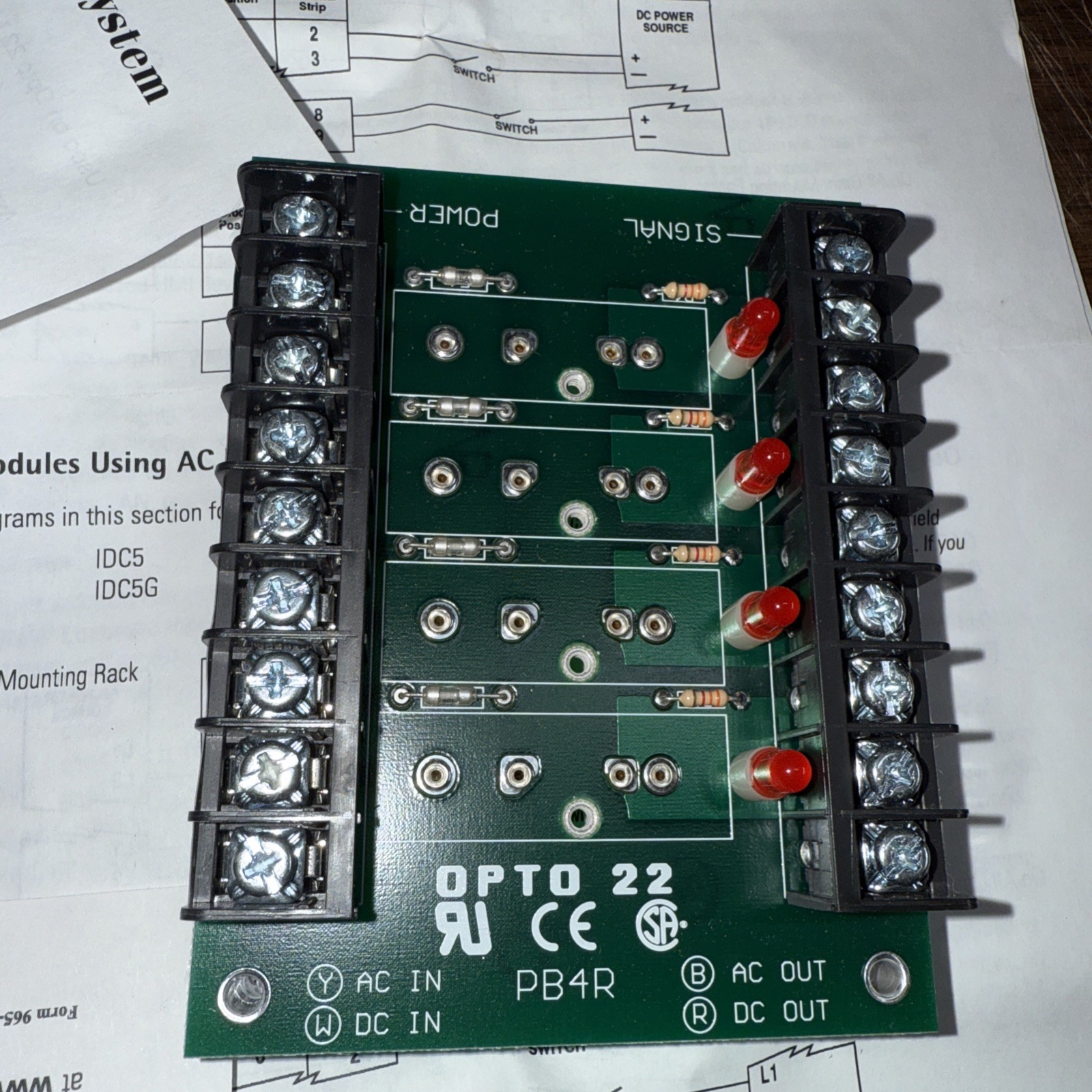 Opto 22 PB4R Module Mounting Rack Terminal Strip Bus System