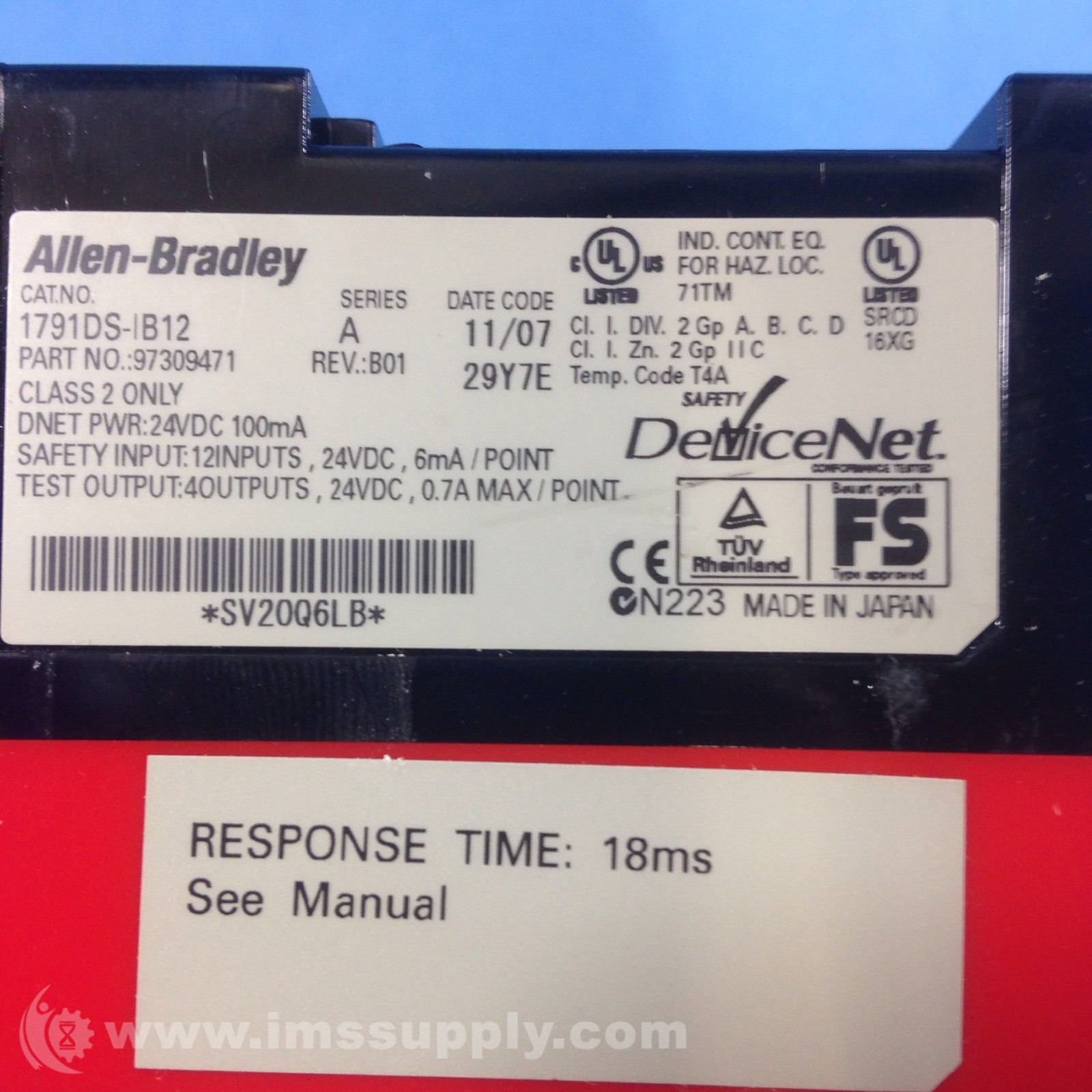 Allen Bradley 1791DS-IB12 DeviceNet Safety Input Module USIP