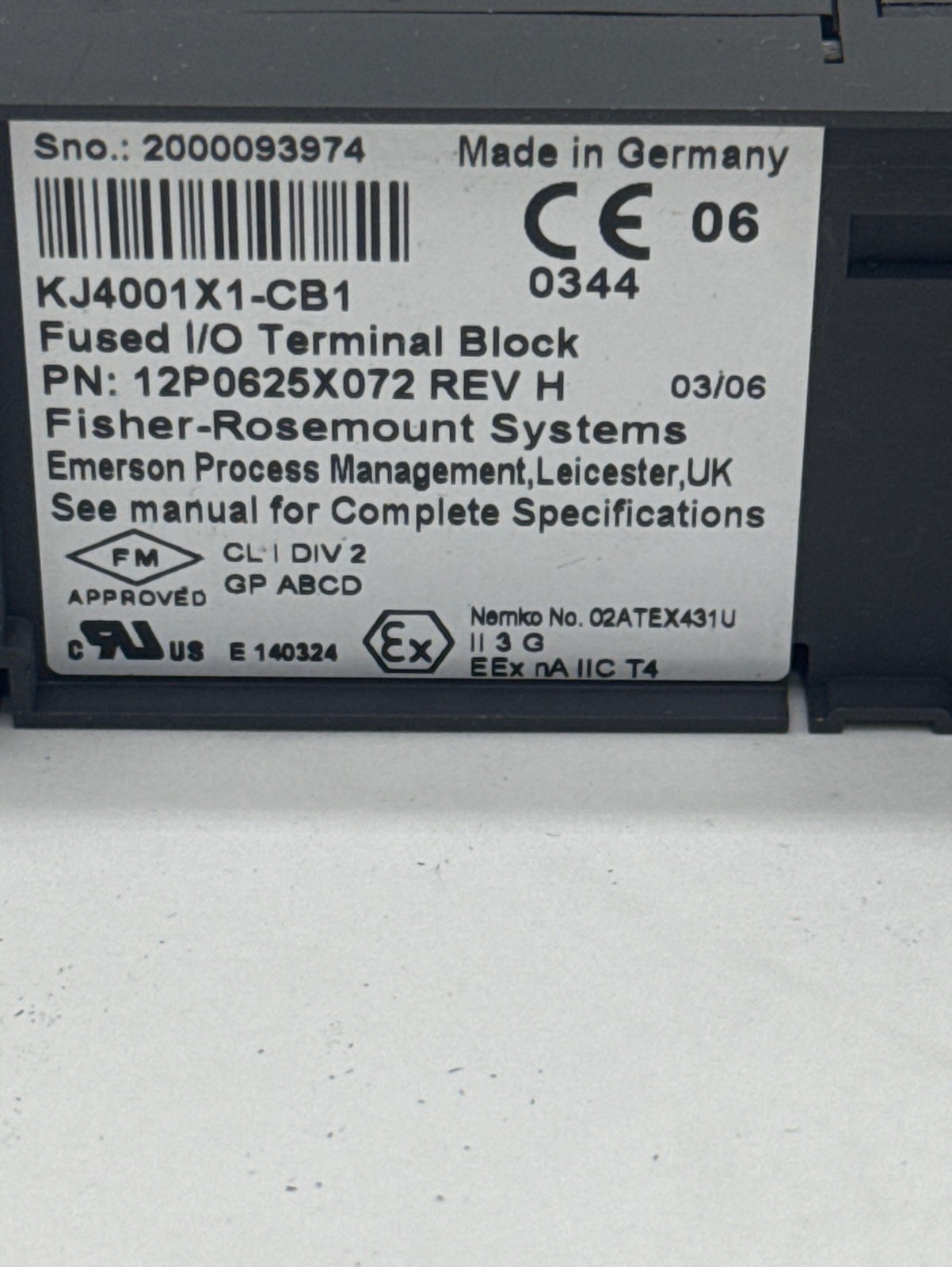 Fisher-Rosemount KJ3002X1-BE1 Analog Output Module /KJ4001X1-CB1 Terminal Block