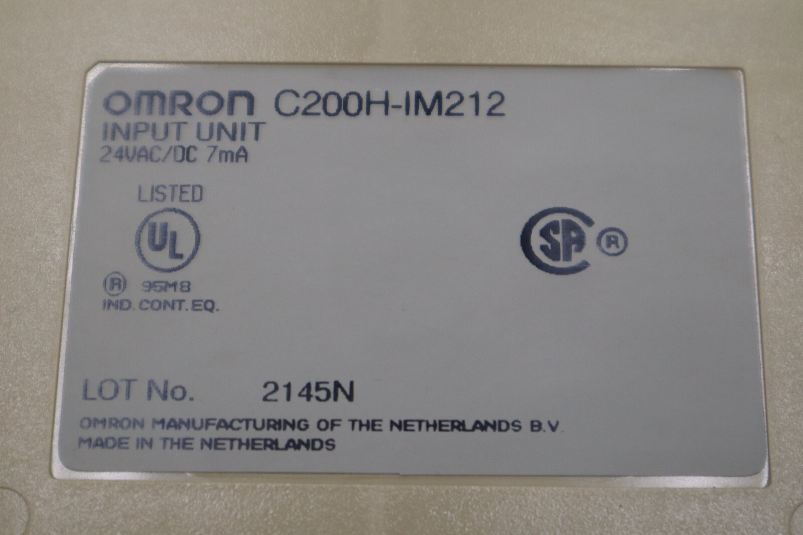 Omron C200H-IM212/ C200HIM212 Input Unit 24 V DC/AC 16 Point STOCK K-452-A