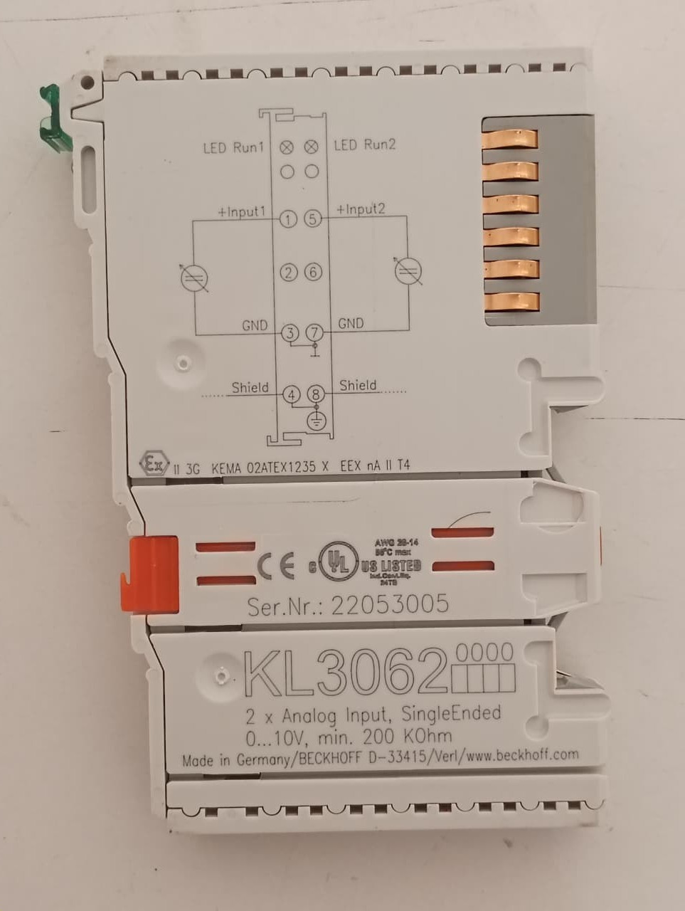 Beckhoff / K-Bus Analog Input Terminal / KL3062 / 22053005