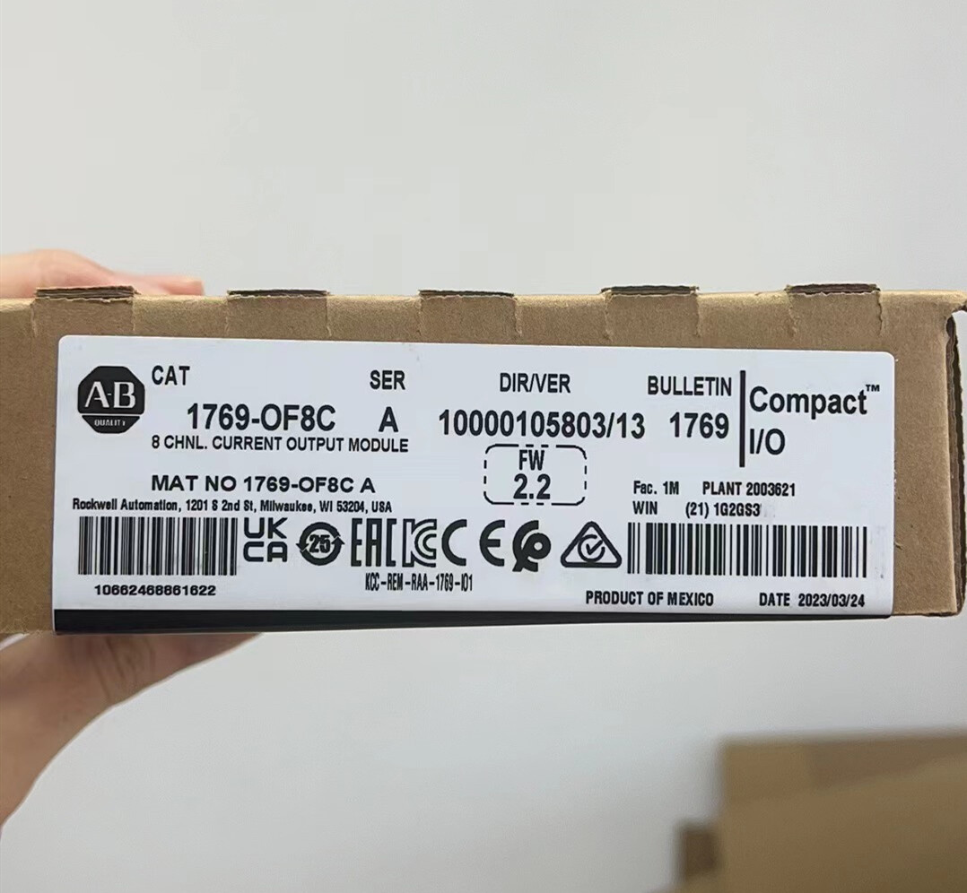2022 New In Box Factory Sealed AB 1769-OF8C CompactLogix 8 Pt Current Module