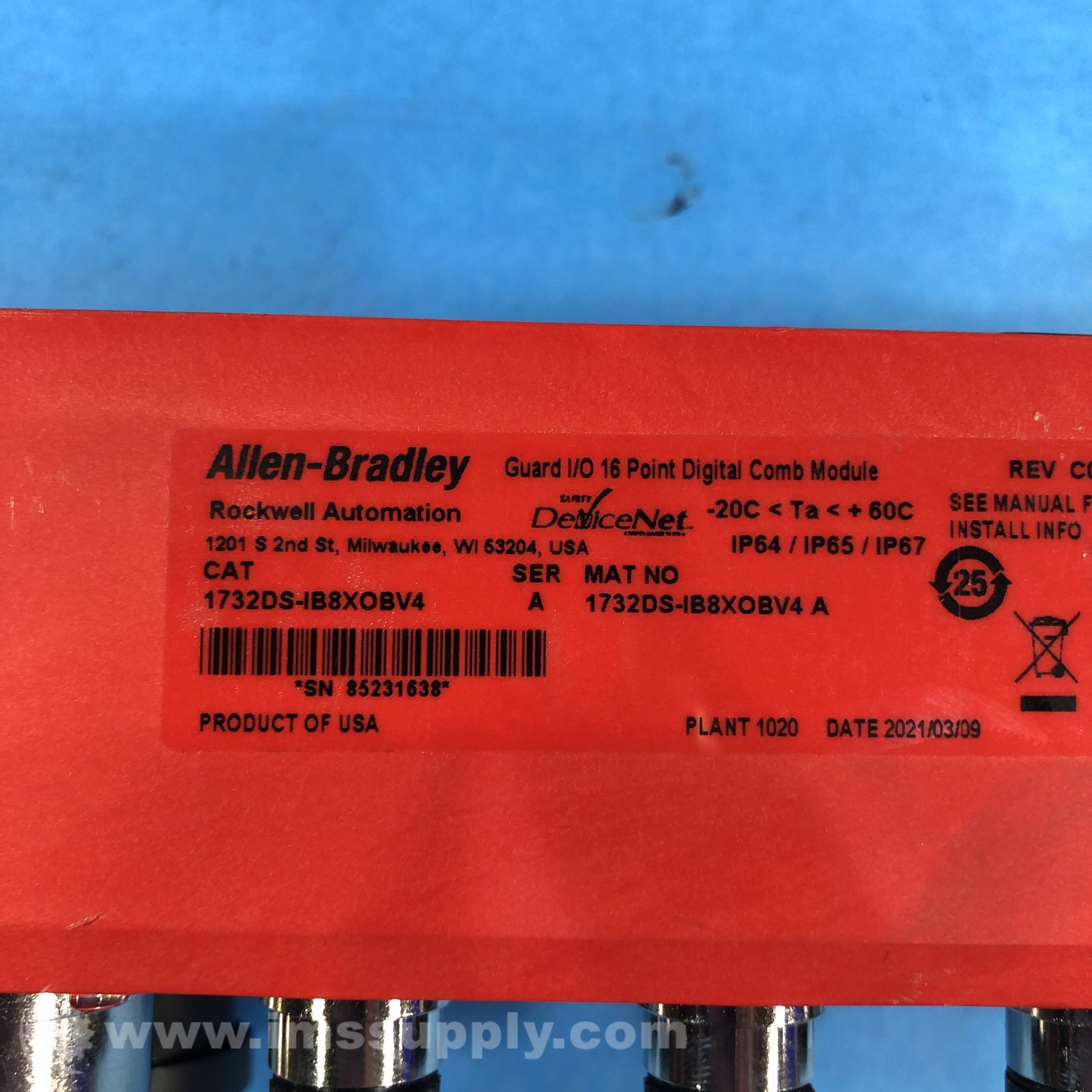 Allen Bradley 1732DS-IB8X0BV4 Devicenet Safety 24VDC 8 Inputs FNIP