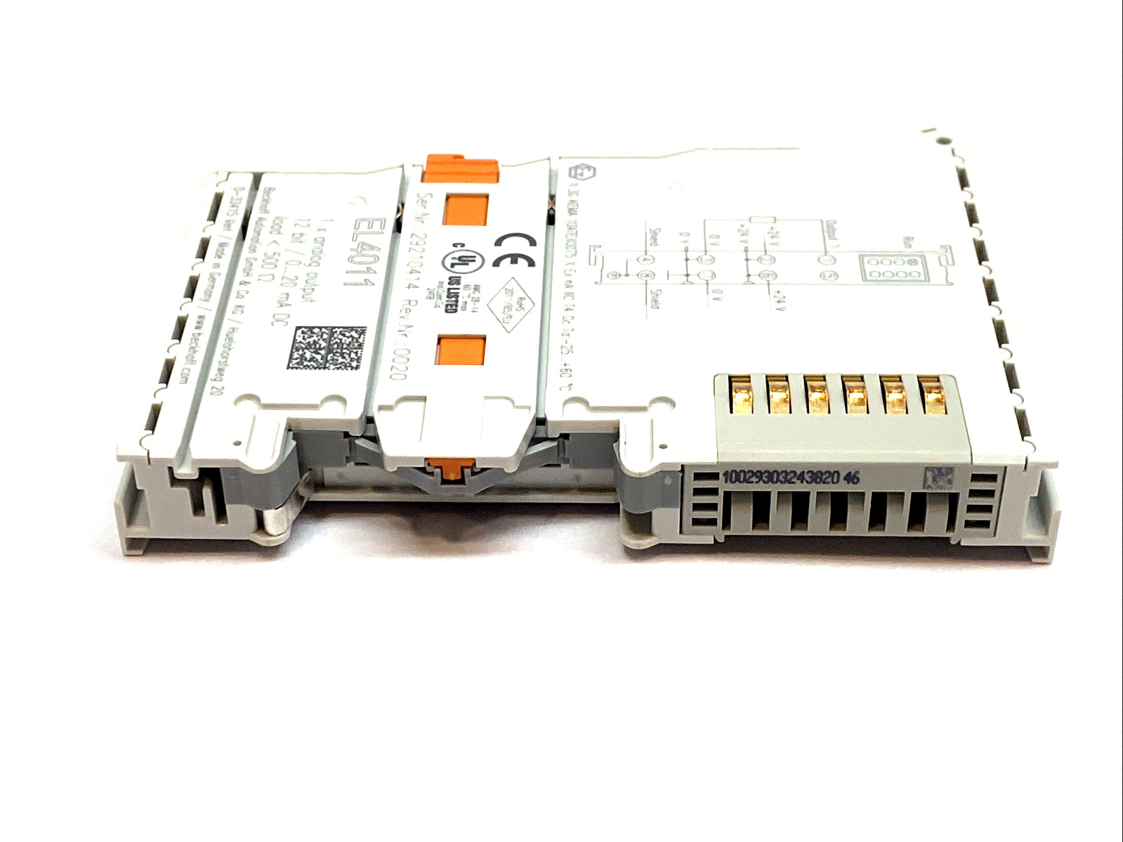 Beckhoff EL4011 EtherCAT Analog Output Terminal 1-Channel 0-20mA 12Bit