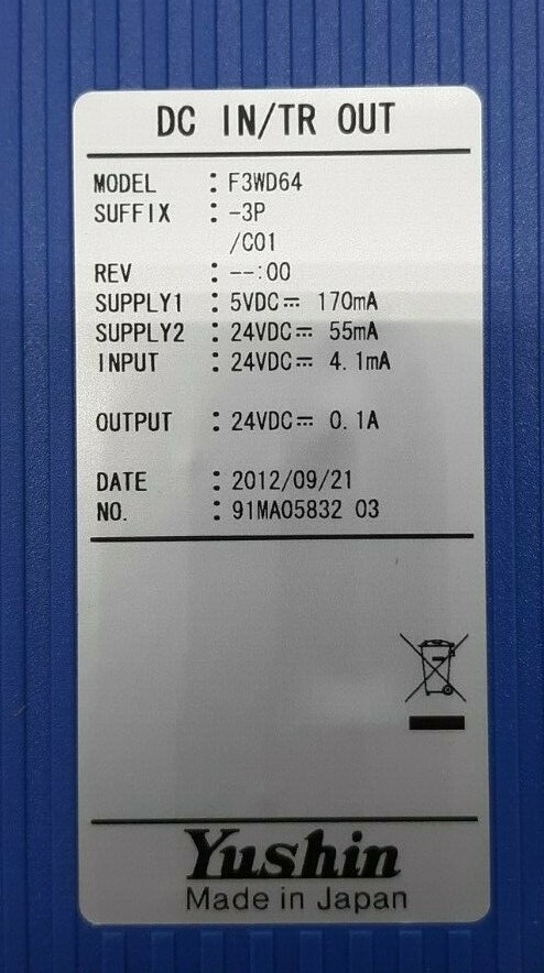 Yokogawa F3WD64-3P/C01 I/O Module