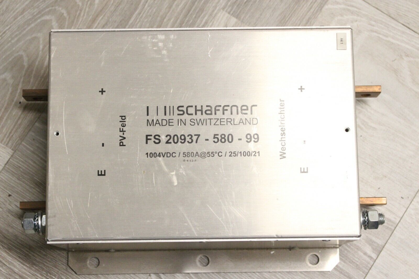 Schaffner Mains Filter FS20937-580-99 (1004VDC/580A@55°C/25/100/21)