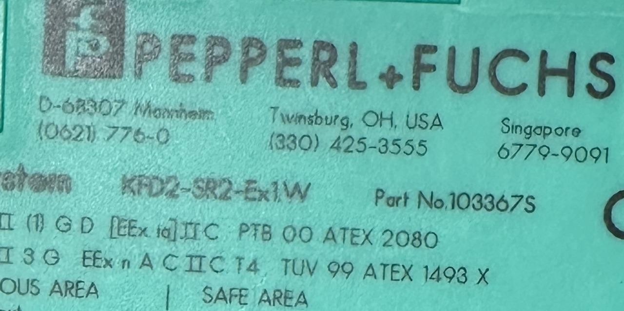 Pepperl+Fuchs KFD2-SR2-Ex1.W Switch Amplifier 1-Channel 24 VDC 103367S