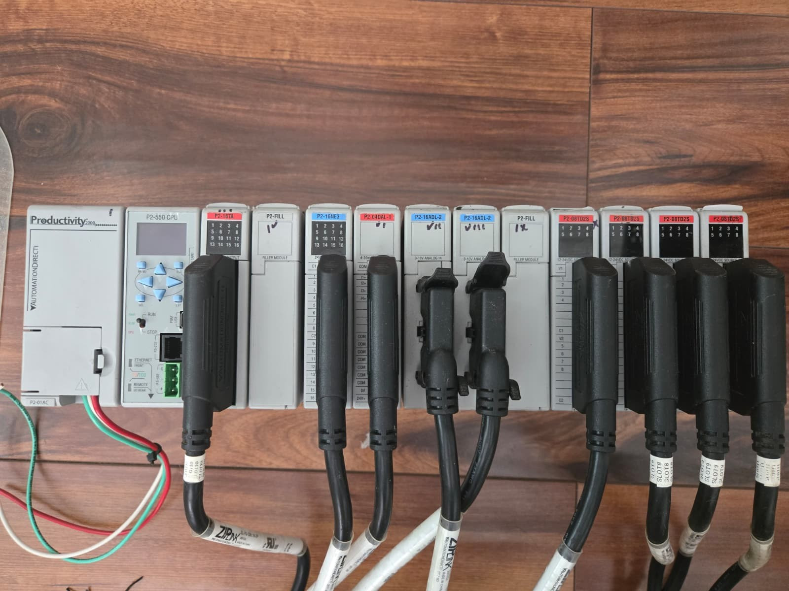 AutomationDirect Productivity2000 P2-550 CPU + P2-PWR + I/O Modules PLC
